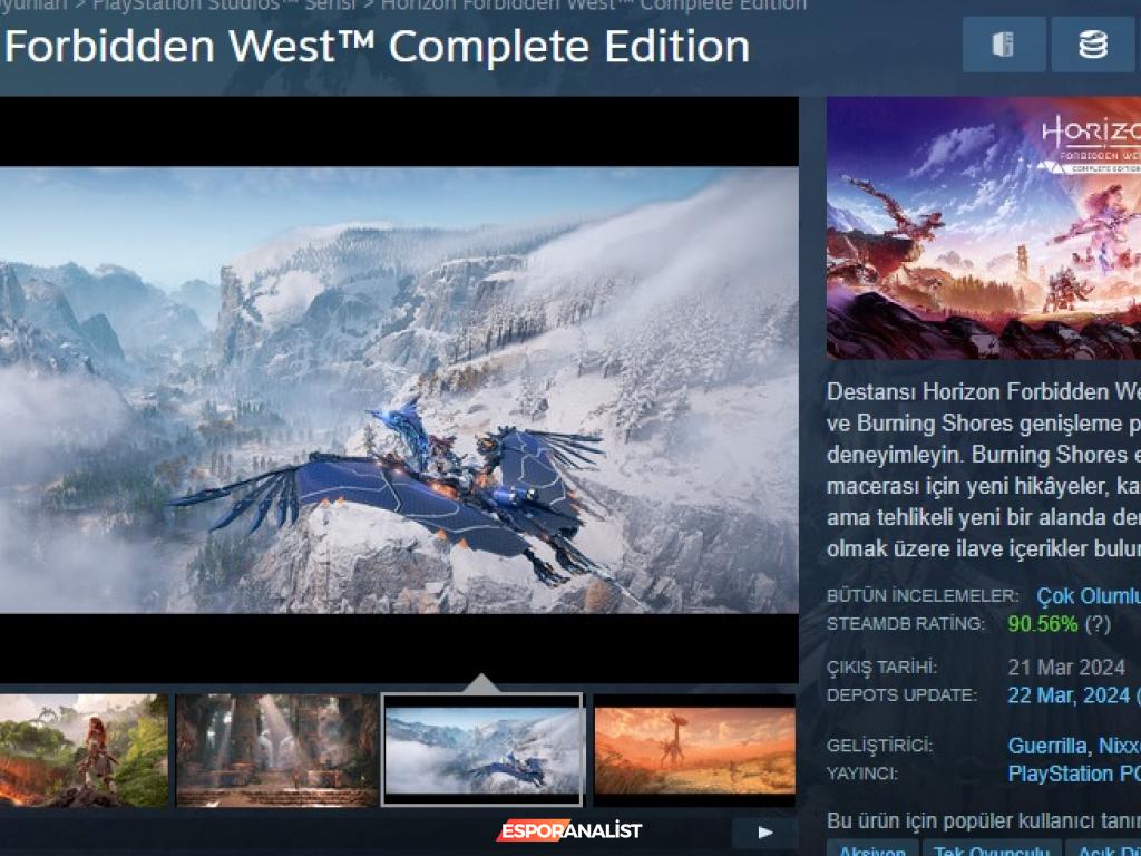 Horizon Forbidden West PC Sürümü Oyuncular Tarafından Seviliyor