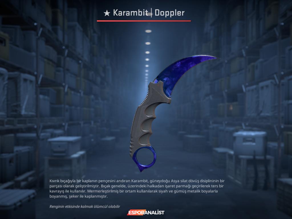 4) Karambit, M9 Bayonet Doppler (Sapphire) – 8.500$ - 25.000$