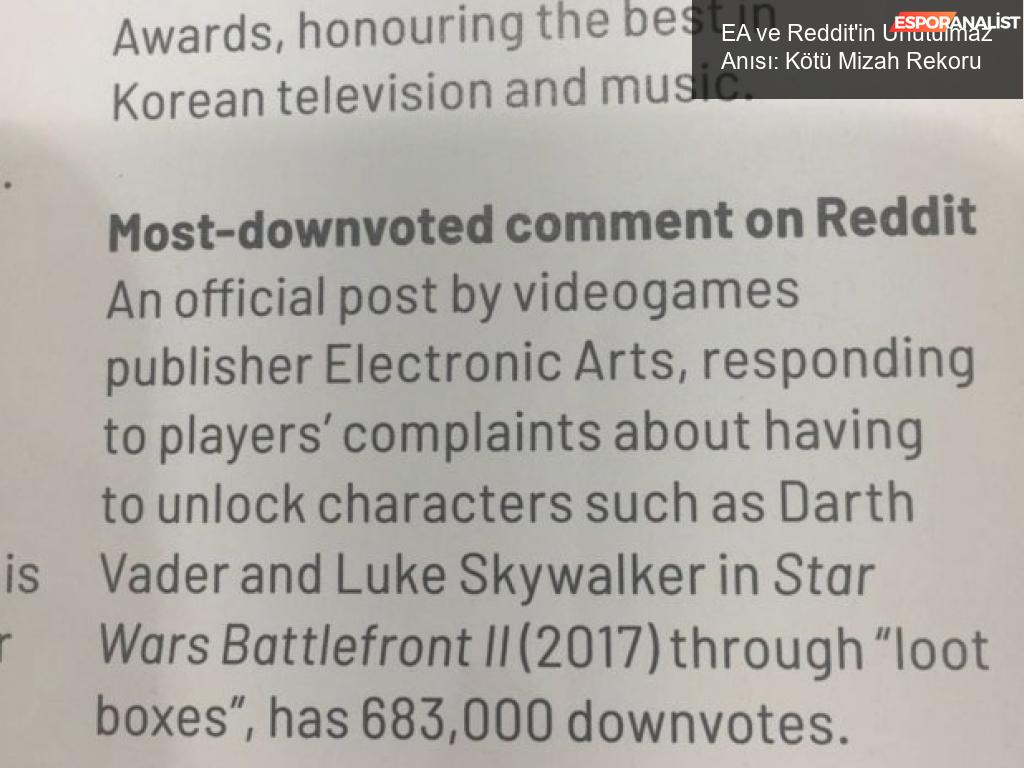 EA ve Reddit'in Unutulmaz Anısı: Rekorlar Kitabı İçin Mücadele
