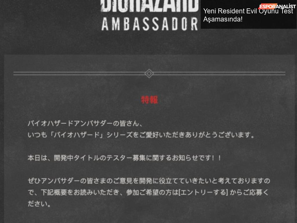 Resident Evil Hayranlarına Müjde!