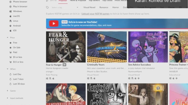 İtch.io’nun NSFW İçeriklerini Kapatma Kararı: Komedi ve Dram