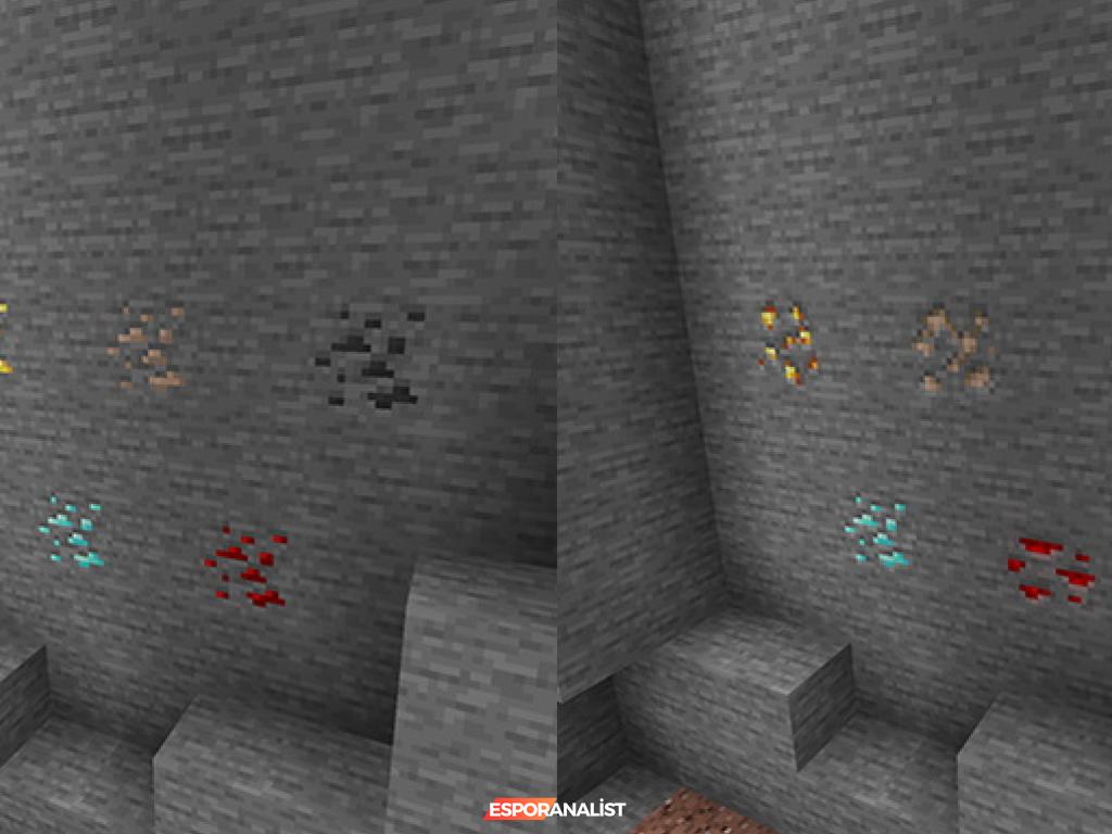 Minecraft Caves and Cliffs Güncellemesi ile Cevherlerin Yeni Görünümü