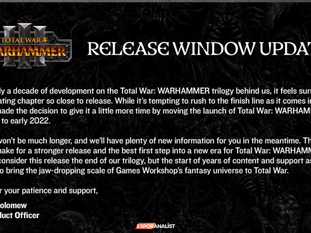 Oyun Dünyasında Ertelemelerin Sonu: Total War Efsanesi Bekleniyor