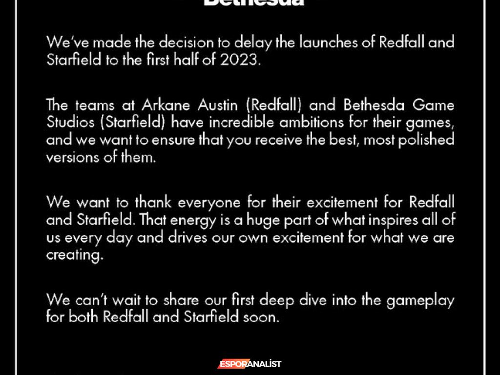 Bethesda'nın Oyun Ertelemeleri: Starfield ve Redfall ile Beklentilerimiz Neden Yüksek?