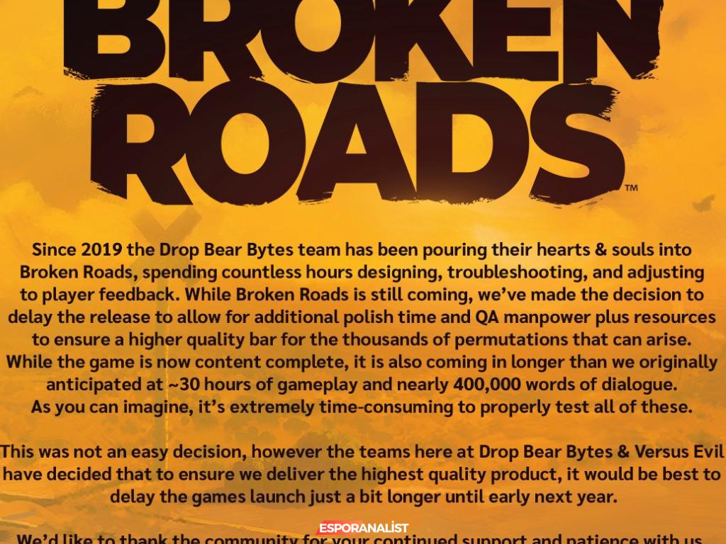 Broken Roads: Nükleer Kıyamet Sonrası RPG Oyunu Çıkış Tarihi Ertelendi