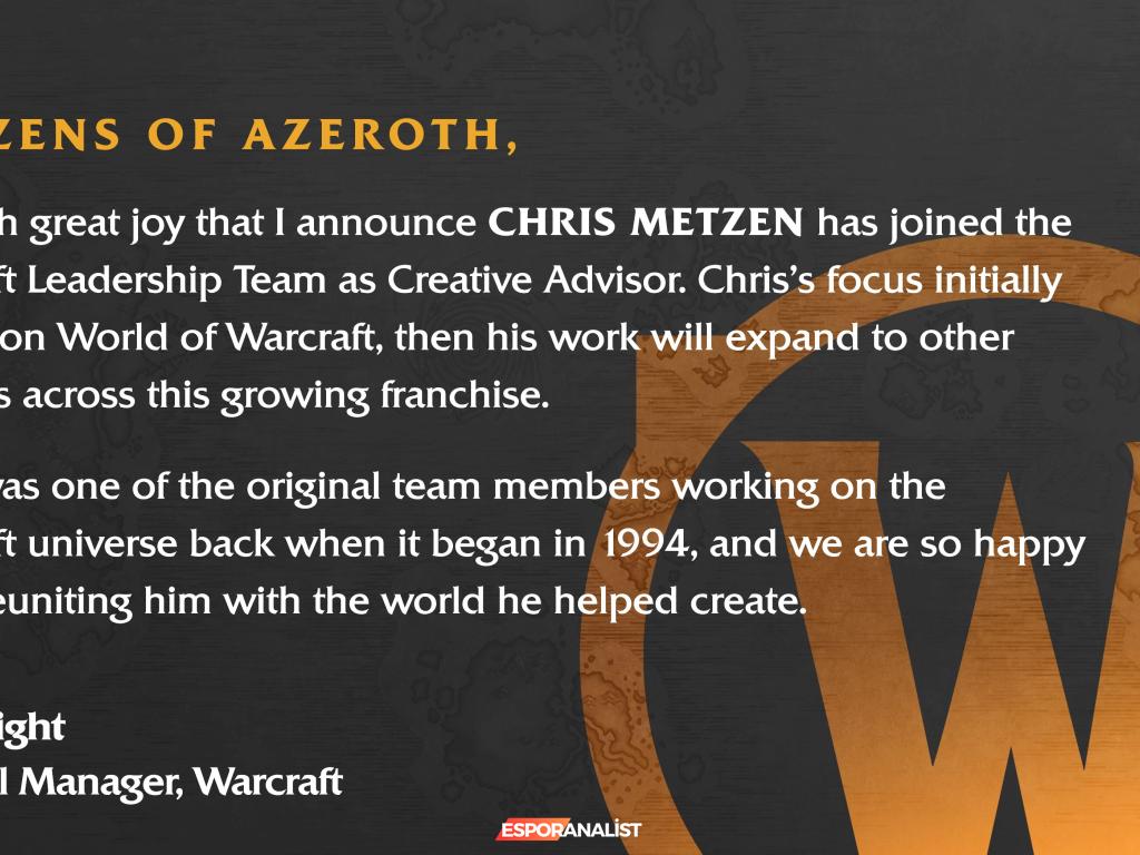 Chris Metzen'in Warcraft'a Dönüşü: Yeni Hikayeler ve Nostalji