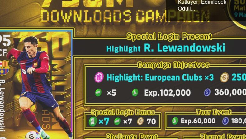 eFootball™ 750 Milyon İndirme Başarısını Kutluyor: Edinilecek Ödüller ve Etkinlikler!