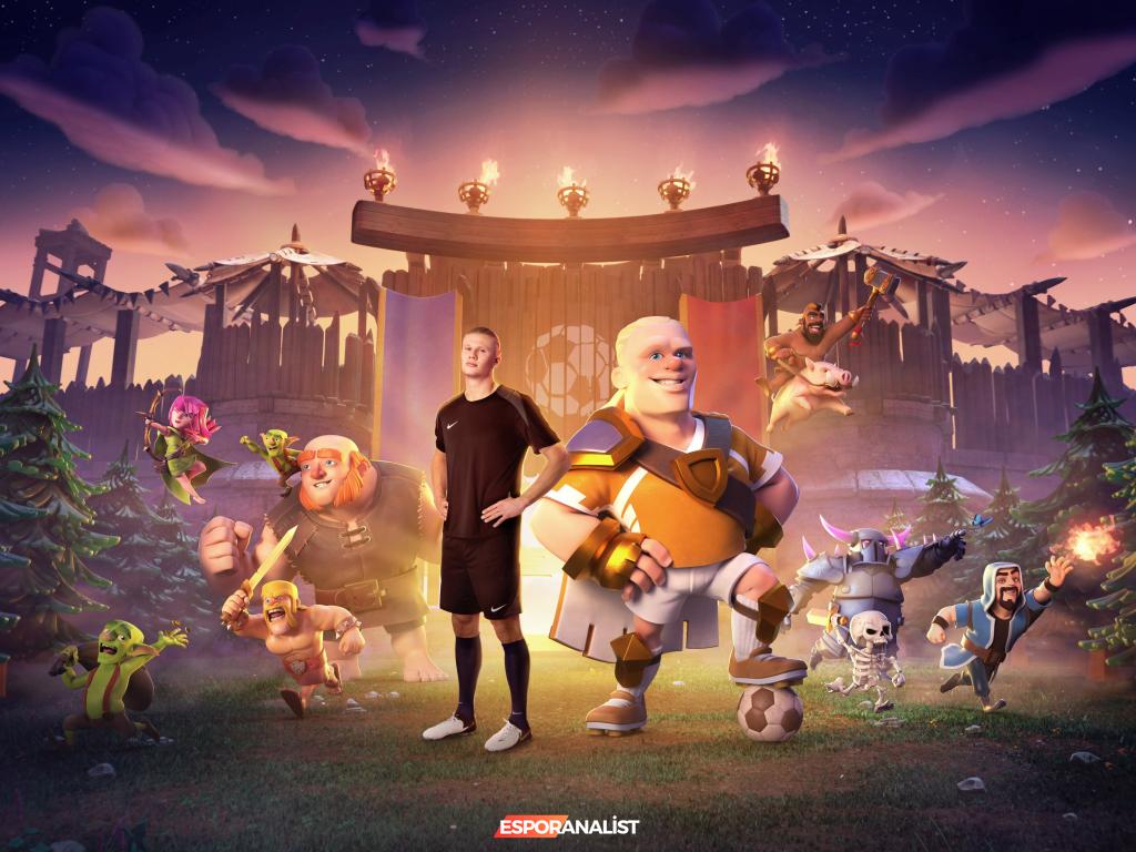 Erling Haaland, Clash of Clans'ta Barbarian King Oluyor!