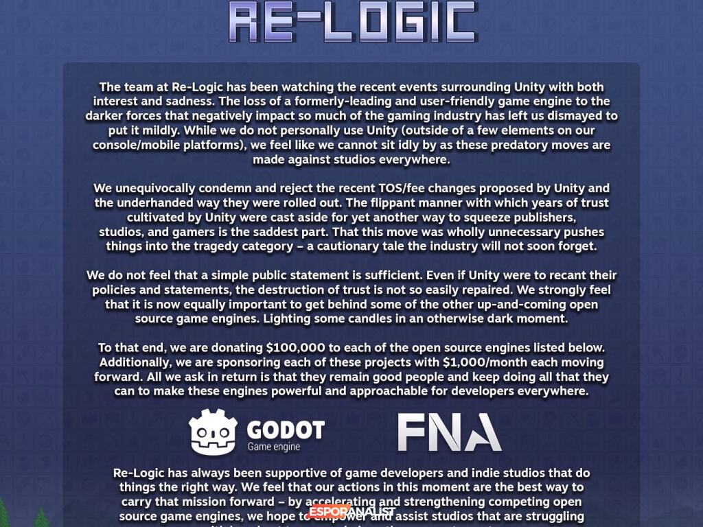 Re-Logic'in Açık Kaynak Projelerine Desteği: Oyun Geliştiricileri İçin Umut Işığı