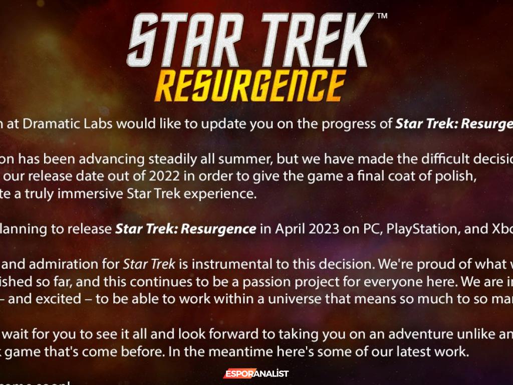 Star Trek: Resurgence Oyunu Nisan 2023'e Ertelendi, Umutlarımız Tazeleniyor!