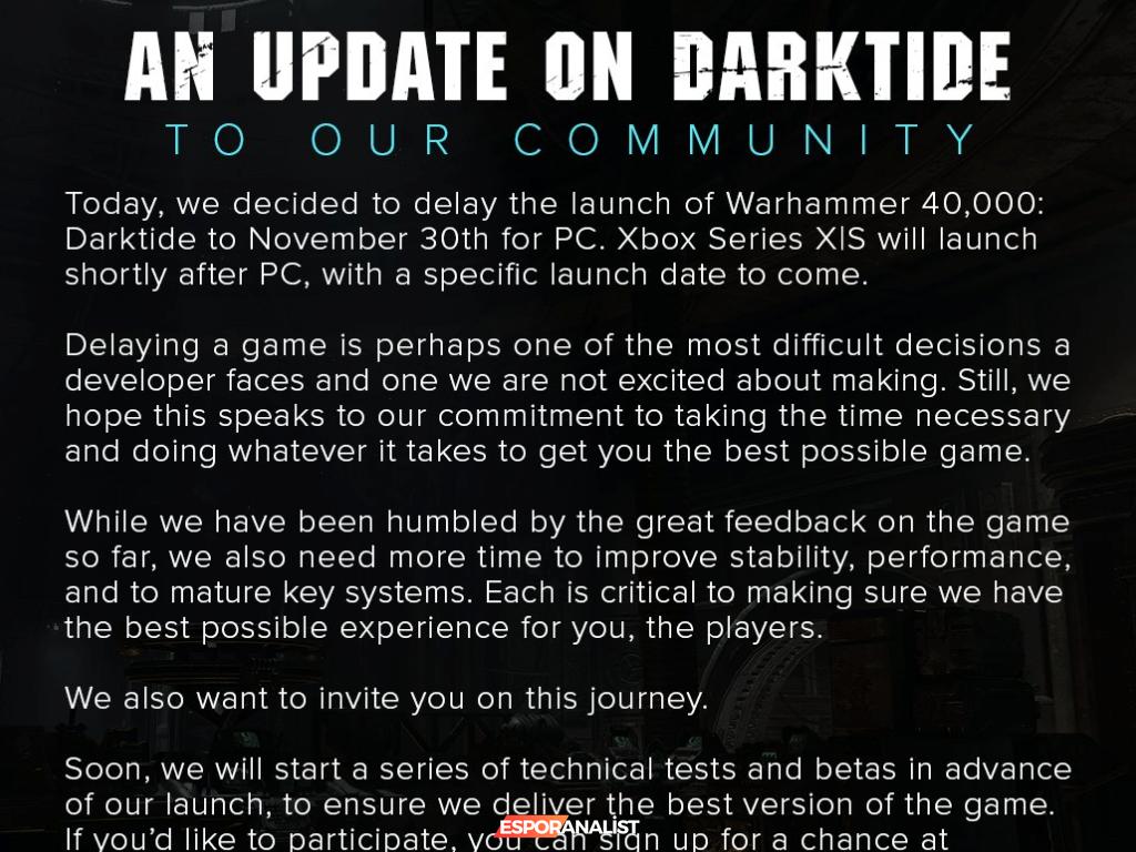 Warhammer 40,000: Darktide Ertelendi: Daha İyi Bir Oyun İçin Beklemek Şart!