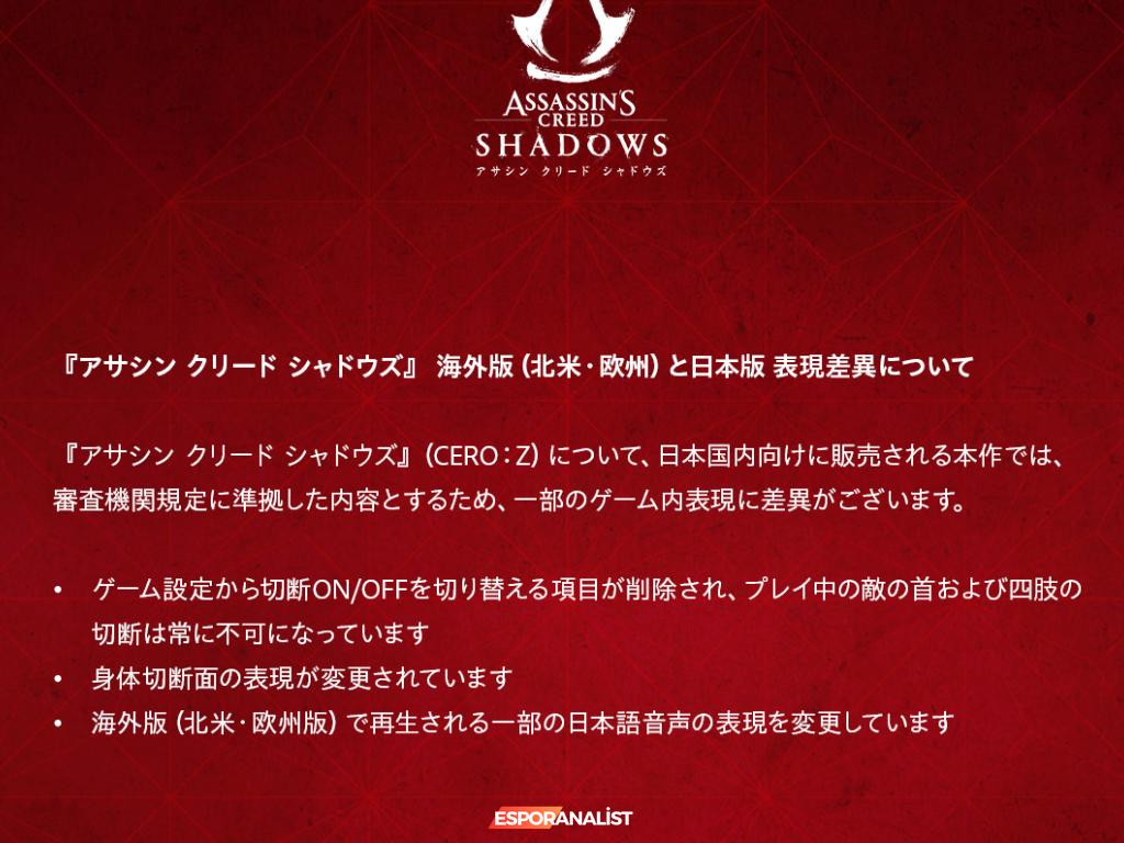 Assassin's Creed Shadows: Japonya'daki Sansür Tartışmaları ve Oyun Dünyasında Yansımaları