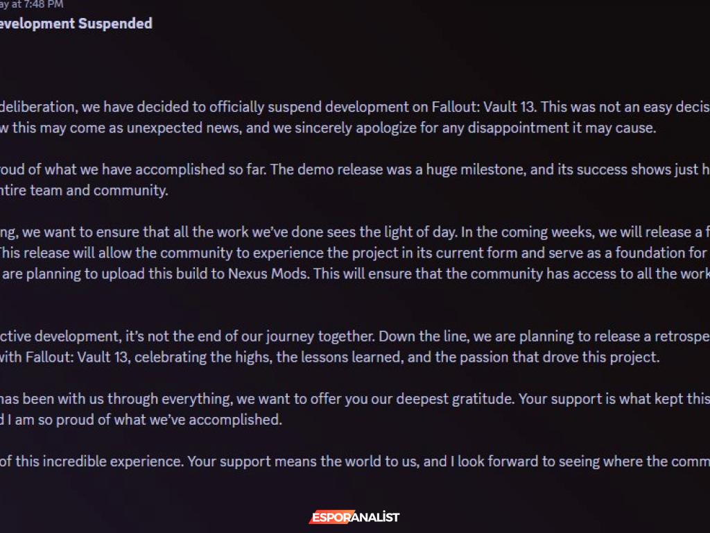 Fallout: Vault 13 Projesinin İptali ve Geliştiricilerin Zihinsel Sağlığı Üzerine Düşünceler