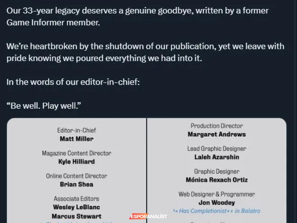 GameStop’tan Şok Veda: 33 Yılın Efsanesi Game Informer Dağıldı!