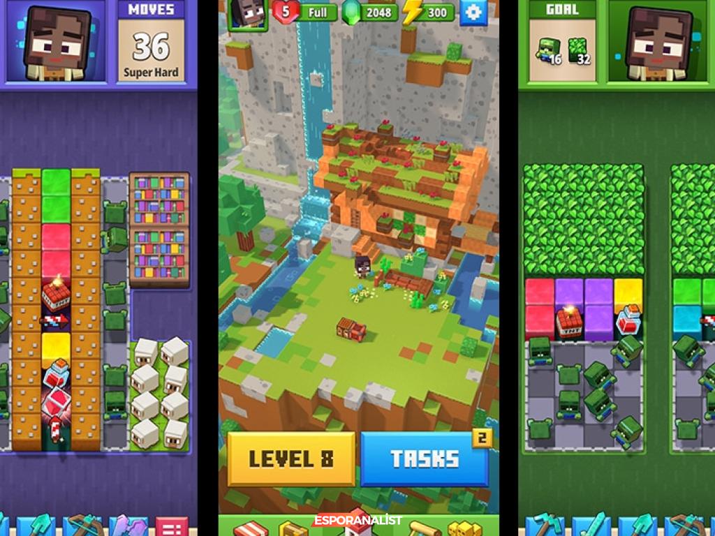 Minecraft ve Candy Crush Bir Araya Geliyor: Yeni Oyun Minecraft Blast!