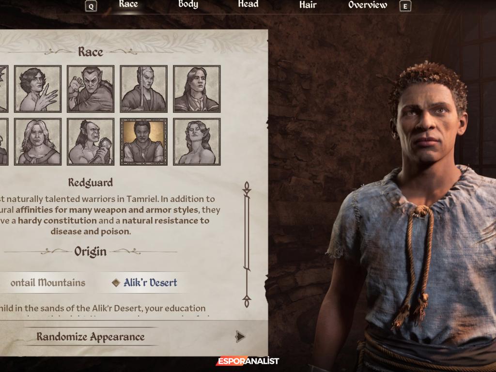 Oblivion Oyunu için Eşsiz Karakter Yaratma Rehberi